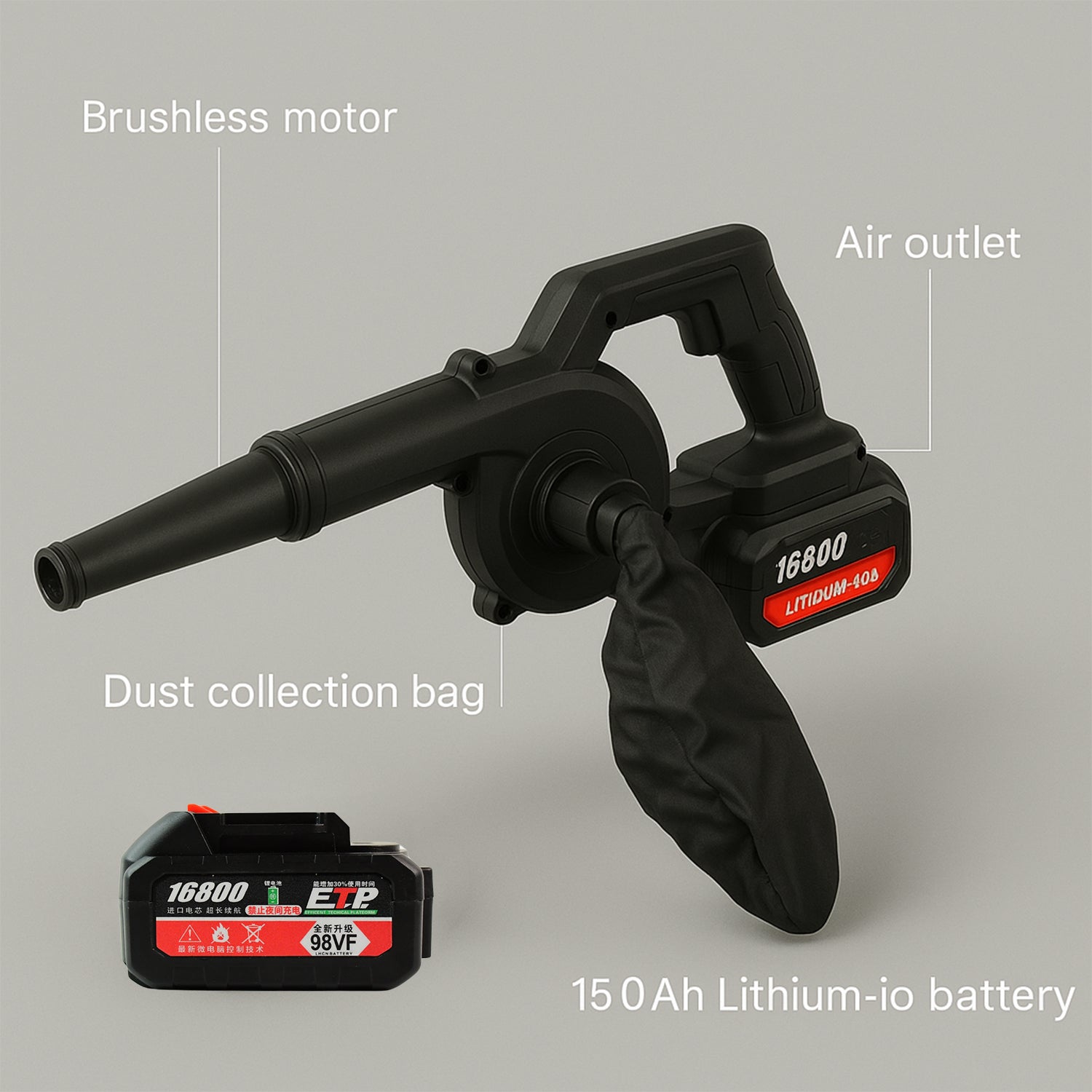 Multi-Purpose Home and Garden Air Blower Kit with Collection Bag for Easy Cleaning Multi-Purpose Home and Garden Air Blower Kit with Collection Bag for Easy Cleaning